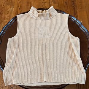 St. John by Marie Gray Ribbed Sleeveless turtleneck Top